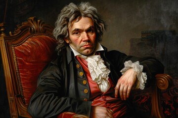 Musical genius - german composer, pianist, and conductor - Ludwig Van Beethoven, a pivotal figure bridging classicism and romanticism, whose timeless compositions resonate worldwide.