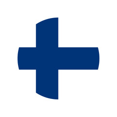 Wall Mural - Round Finland flag icon