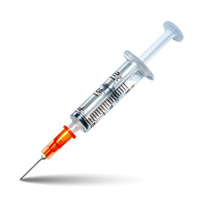 syringe isolated on white, png