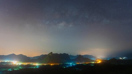 Wall Mural - Time lapse of Milky Way Galaxy