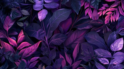 Wall Mural - Botanical plants purple ambience wallpaper botanical