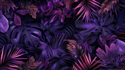 Wall Mural - Botanical plants purple ambience wallpaper botanical