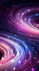 Wall Mural - A spiral galaxy with stars sprinkled across a fiber optics light background, creating a mesmerizing cosmic scene