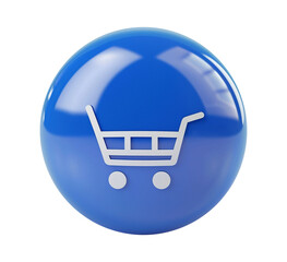 shopping cart button icon isolated