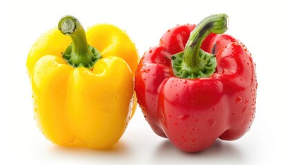Wall Mural - red and yellow sweet bell pepper isolated on white background 