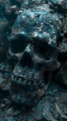 Wall Mural - Cursed Skull in the Eerie Embrace of Hades:Whispers of Ancient Mysteries from the Underworld