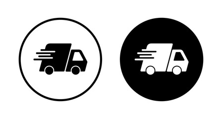 Delivery Icon vector isolated on white background. Fast Delivery Icon. Fast shipping delivery truck. Truck icon delivery