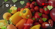 Image of heart icons over fruit and vegetables