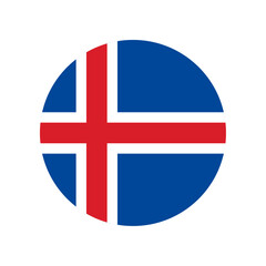 Wall Mural - Round Iceland flag icon