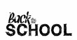 Image of back to school black text on white background