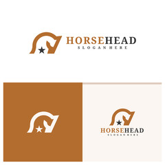 Wall Mural - Horse head logo design vector. Horse illustration logo concept