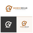 Horse head logo design vector. Horse illustration logo concept