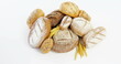Image of 100 percent farmers market locally grown text banner over close up of variety of bread