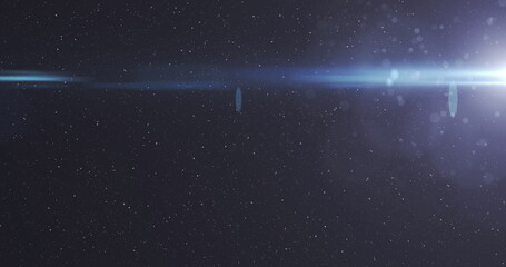 Wall Mural - image of glowing lights over night sky with stars