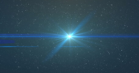 Wall Mural - image of lights blinking over night sky