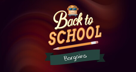 Wall Mural - Image of back to school over dark red and black background