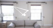 Image of shapes moving over empty house interior