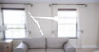 Image of shapes moving over empty house interior