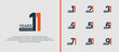 © dharmArt - anniversary logo style set with black and orange color can be use for celebration moment