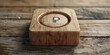 Wooden block with letter P on wooden background
