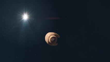 solitary tardigrade floating in the depths of space