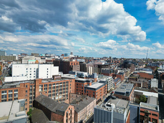 Wall Mural - High Angle View of Modern British City Centre of Liverpool,  The Maritime city in northwest England, United Kingdom. May 5th, 2024