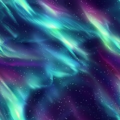 bright glowing aurora borealis in the night sky, seamless pattern