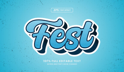Wall Mural - design editable text effect, fest 3d concept with cartoon style