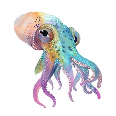 Wall Mural - An illustration of an octopus with vibrant colors and intricate patterns