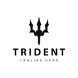 Trident logo design spear weapon vector sea king poseidon neptune symbol template