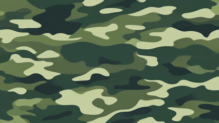 Wall Mural - A simple camouflage pattern in Green hunting. Military camouflage. Illustration Formats 4K UHD