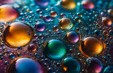 A closeup shot of glossy bubbles, Generative AI