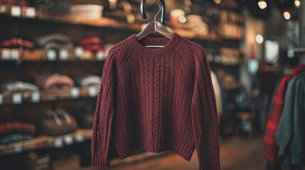 Wall Mural -  vintage maroon sweater in boutique