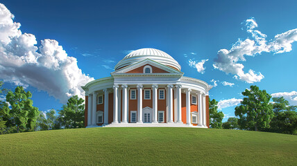 Wall Mural - Spectacular The University of Virginia at Charlottesville, Virginia, USA, The Rotunda building
