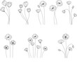 Set of Aesthetic Line Art Flowers