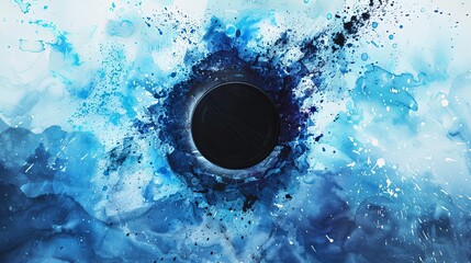 Water color illustration of black hole, space adventure, dangerous thing in universe, astrology, black hole wallaper, background