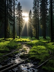 Canvas Print - morning in the forest