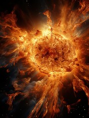 Wall Mural - explosion of fire