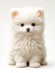 Poster - white pomeranian puppy