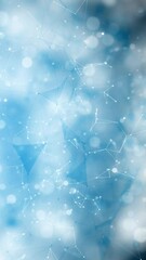 Wall Mural - abstract blue bokeh with connected lines and dots motion on vertical copy space animation background