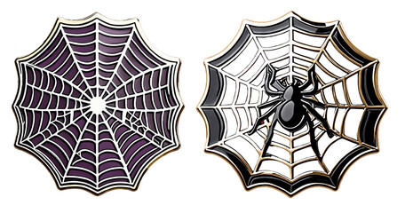enamel icon spiderweb isolated on transparent background.generative AI
