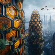 Urban Symbiosis A City Thriving Within a Giant Bee Colonys Honeycomb Chambers