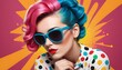 Craft an image of a pop art girl with vibrant pol upscaled_3