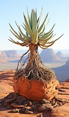 Canvas Print - An aged of aloe tree 