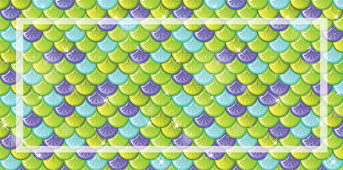 Poster - Vibrant scales in a seamless mermaid pattern