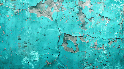 Wall Mural - Urban grunge texture in vibrant turquoise, perfect for bold and energetic designs.