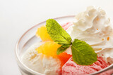 Fototapeta  - ice cream with orange and mint