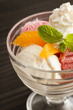 Fototapeta  - ice cream with orange and mint