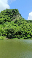 Natural green scenery front water blue sky heaven of bangladesh