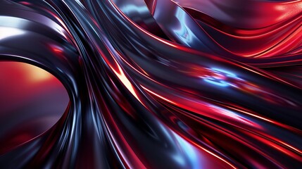 Wall Mural - a high-resolution, sharp image of a 3d modern-style amorphous shape bending and bleeding off in all 